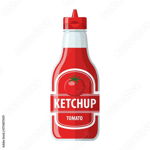 Ketchup bottle isolated on white background condiment product