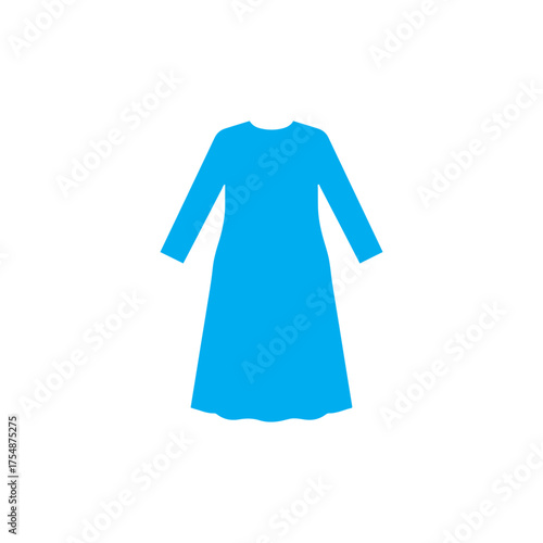 Blue kurta silhouette icon vector flat design.