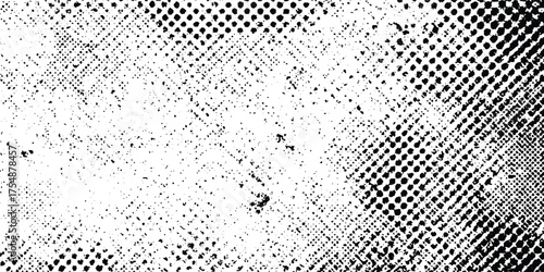 Abstract vintage stone, concrete, dirt, noise surface pattern. Grunge halftone background Vector, black and white error glitch art design grunge background Dot pop art comic sport style vector .	

