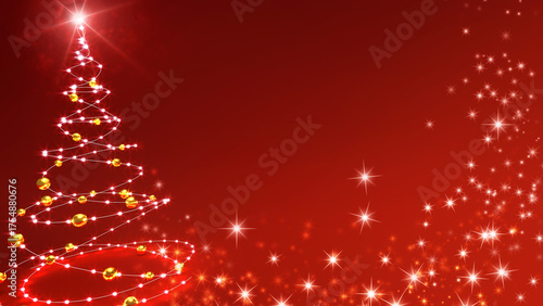 Wallpaper Mural christmas tree with red stars Torontodigital.ca