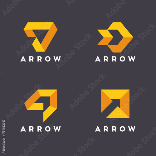 Set of arrow vector logo design template.	