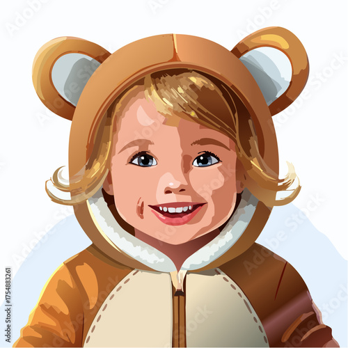 Kleinkind im süssen Hundekostüm