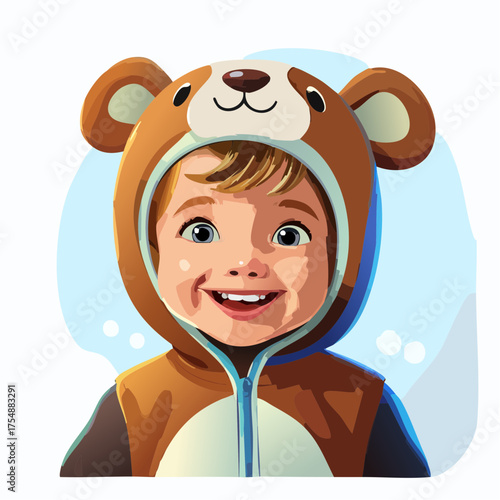 Kleinkind im süssen Hundekostüm