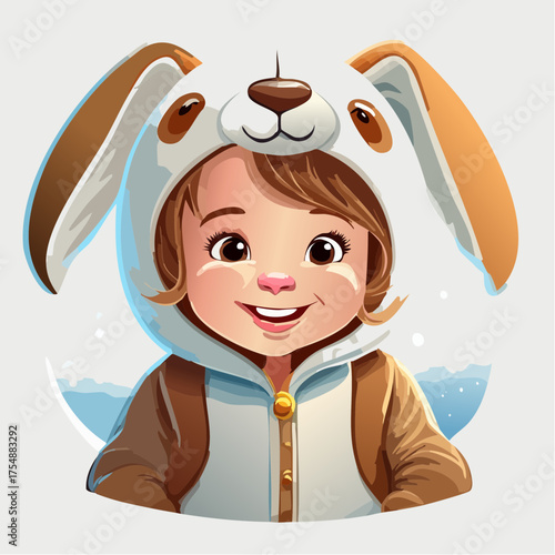 Kleinkind im süssen Hundekostüm