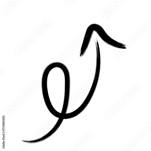 Hand drawn brush curve arrow Arrows PNG Images With Transparent Background