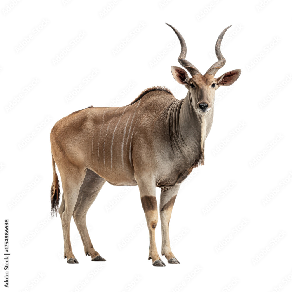Fototapeta premium Majestic kudu standing on a white background