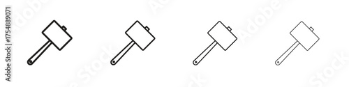 Wooden mallet icon set vector eps10. illustration, logo sign symbol pictogram template