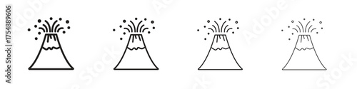 Volcano eruption icon set vector eps10. illustration, logo sign symbol pictogram template