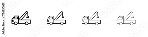 Tow truck icon set vector eps10. illustration, logo sign symbol pictogram template