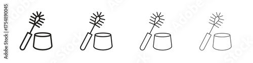 Toilet brush icon set vector eps10. illustration, logo sign symbol pictogram template