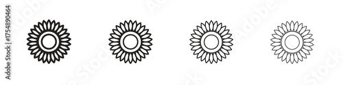 Sunflower icon set vector eps10. illustration, logo sign symbol pictogram template