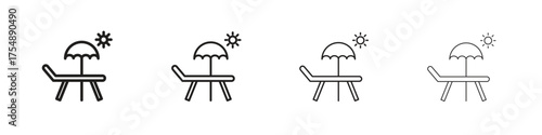 Sun bed icon set vector eps10. illustration, logo sign symbol pictogram template
