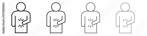 Stomachache icon set vector eps10. illustration, logo sign symbol pictogram template