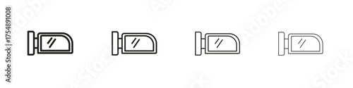 Side mirror icon set vector eps10. illustration, logo sign symbol pictogram template