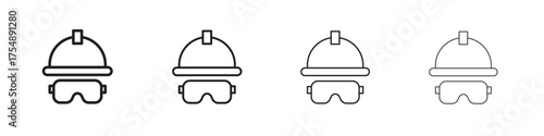 Safety helmet icon set vector eps10. illustration, logo sign symbol pictogram template