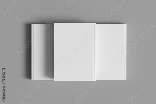 Blank Book Mockup Isolated on grey to replace your design
