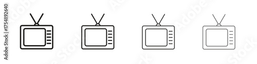 Old television icon set vector eps10. illustration, logo sign symbol pictogram template