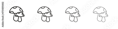 Mushrooms icon set vector eps10. illustration, logo sign symbol pictogram template
