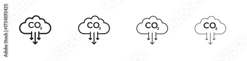 Low carbon dioxide icon set vector eps10. illustration, logo sign symbol pictogram template