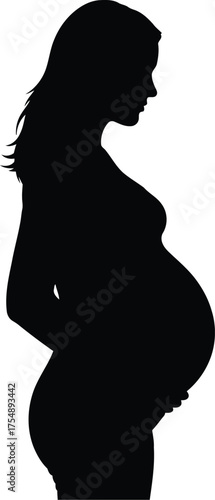 Pregnant woman silhouette vector isolated vector