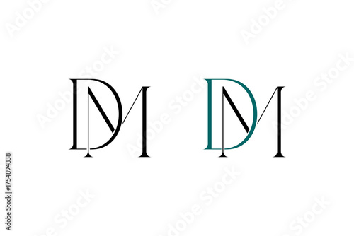 Free Download DM Monogram Logo – Stylized D and M Letter Combination for Personal Branding, Business & Wedding Use - GFXLoad