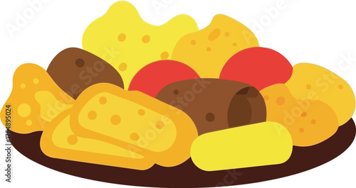Vibrant fruit platter fresh healthy food dessert snack dessert vector