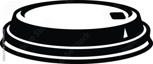 Disposable coffee cup lid isolated icon vector simple minimalist design vector