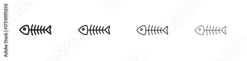 Fishbone icon set vector eps10. illustration, logo sign symbol pictogram template
