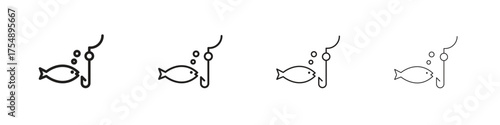 Fishing icon set vector eps10. illustration, logo sign symbol pictogram template