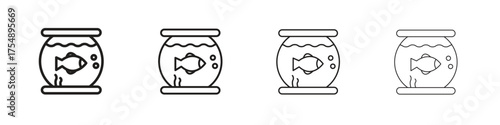 Fish bowl icon set vector eps10. illustration, logo sign symbol pictogram template