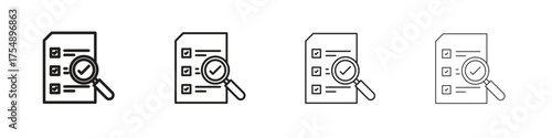 Document verification icon set vector eps10. illustration, logo sign symbol pictogram template