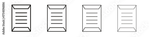 Document envelope icon set vector eps10. illustration, logo sign symbol pictogram template