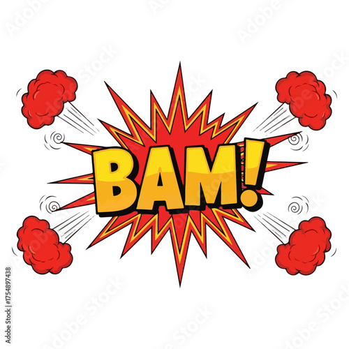 Dynamic Comic Book Style BAM Explosion Graphic.