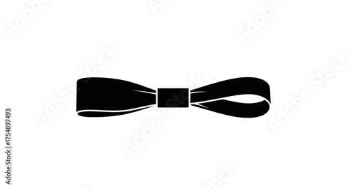 Black Bow Tie Silhouette Icon.
