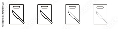 Cutting board with knife set vector eps10. illustration, logo sign symbol pictogram template. vector glyph flat icons