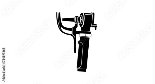 Black silhouette icon of a construction foam gun.