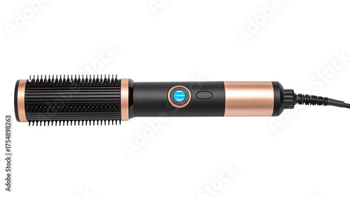 Professional heated hair straightening brush for salon quality results at home.