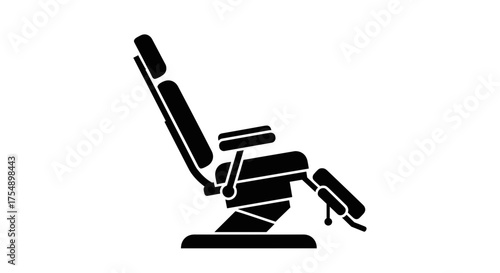 Dental chair silhouette a detailed illustration of medical equipment.