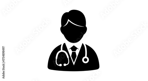 Doctor Icon Healthcare Professional with Stethoscope.