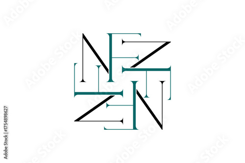 NZTF Intertwined Monogram Logo Design: Elegant, Modern & Creative Lettering