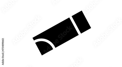 Eraser solid icon simple black glyph symbol.