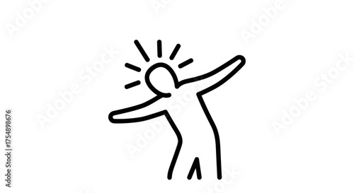 Expressive stick figure icon with radiating lines from head.