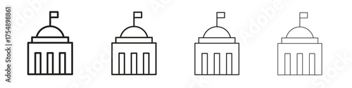 City hall building icon set vector eps10. illustration, logo sign symbol pictogram template
