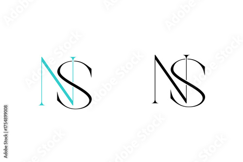 NS Monogram Logo: Elegant & Modern Intertwined Initials Design for Branding