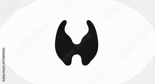 Human thyroid gland medical anatomy symbol isolated.