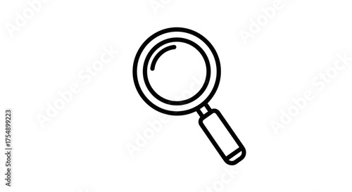 Magnifying glass icon for search and find concept.