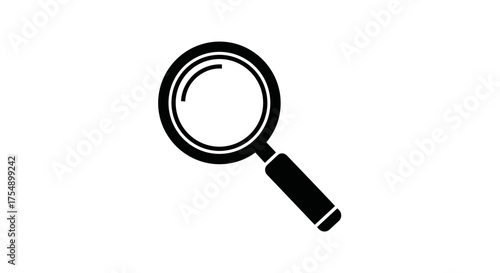 Magnifying Glass Icon Simple Black and White.