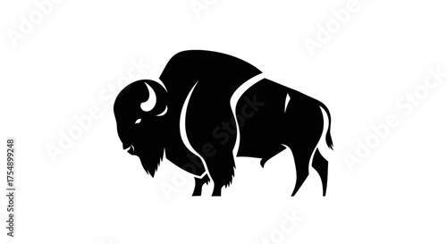 Majestic Bison Silhouette A Symbol of Strength and Resilience.