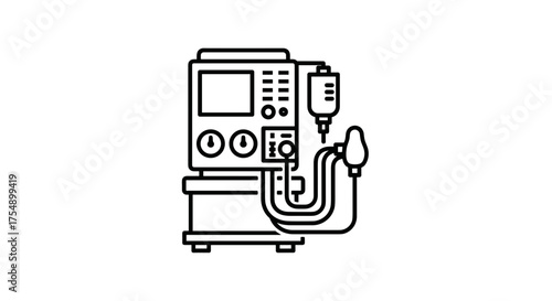 Medical Equipment Illustration Depicting Advanced Healthcare Technology.