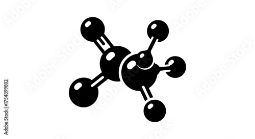 Molecule structure icon in a simple black glyph style.